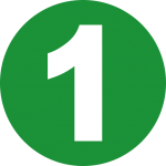 Número 1 en un círculo verde